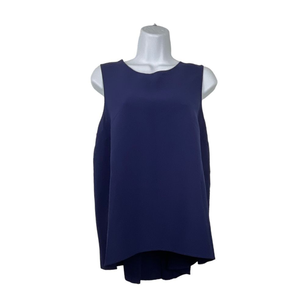 White House Black Market Womens Sleeveless Babydoll Top Sz L Pleated‎ Minimalist